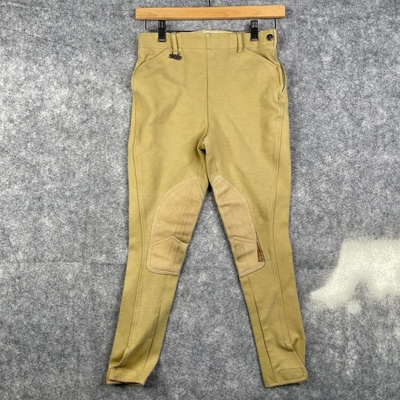 DUBLIN Riding Breeches Kids 16 Jodhpur Equestrian Beige Knee Pads - Picture 1 of 9